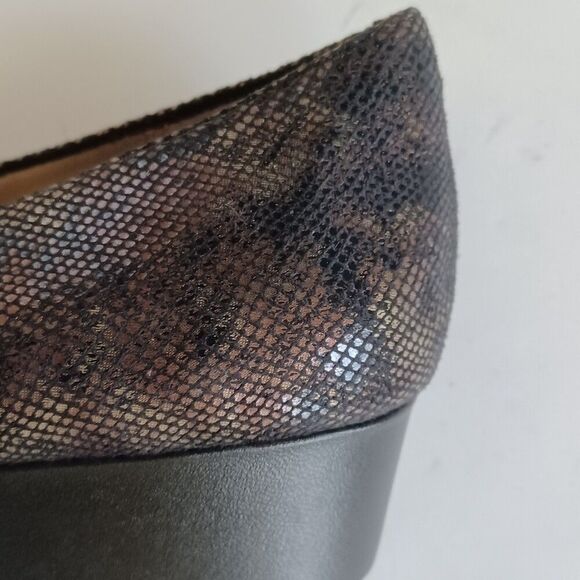 Easy Spirit Sz 7.5W Flats e360 Esadalynn Slip On Low Wedge Snake Dark Metallic - Picture 8 of 11